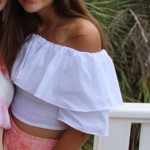 White off shoulder top